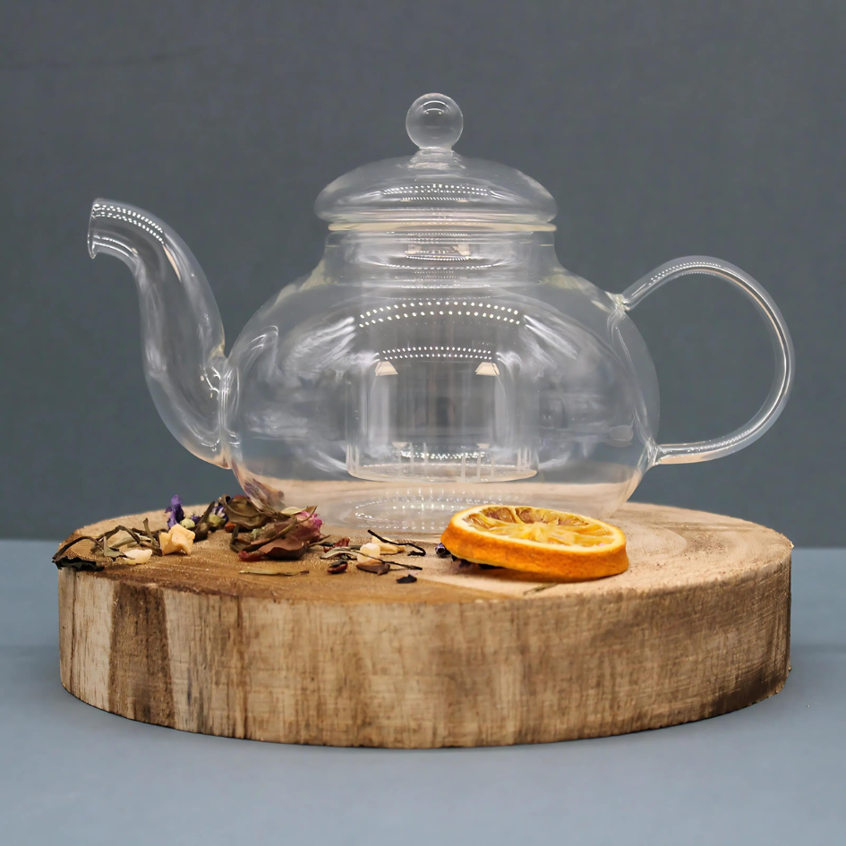 Round Pearl Glass Teapot with Infuser - 800ml