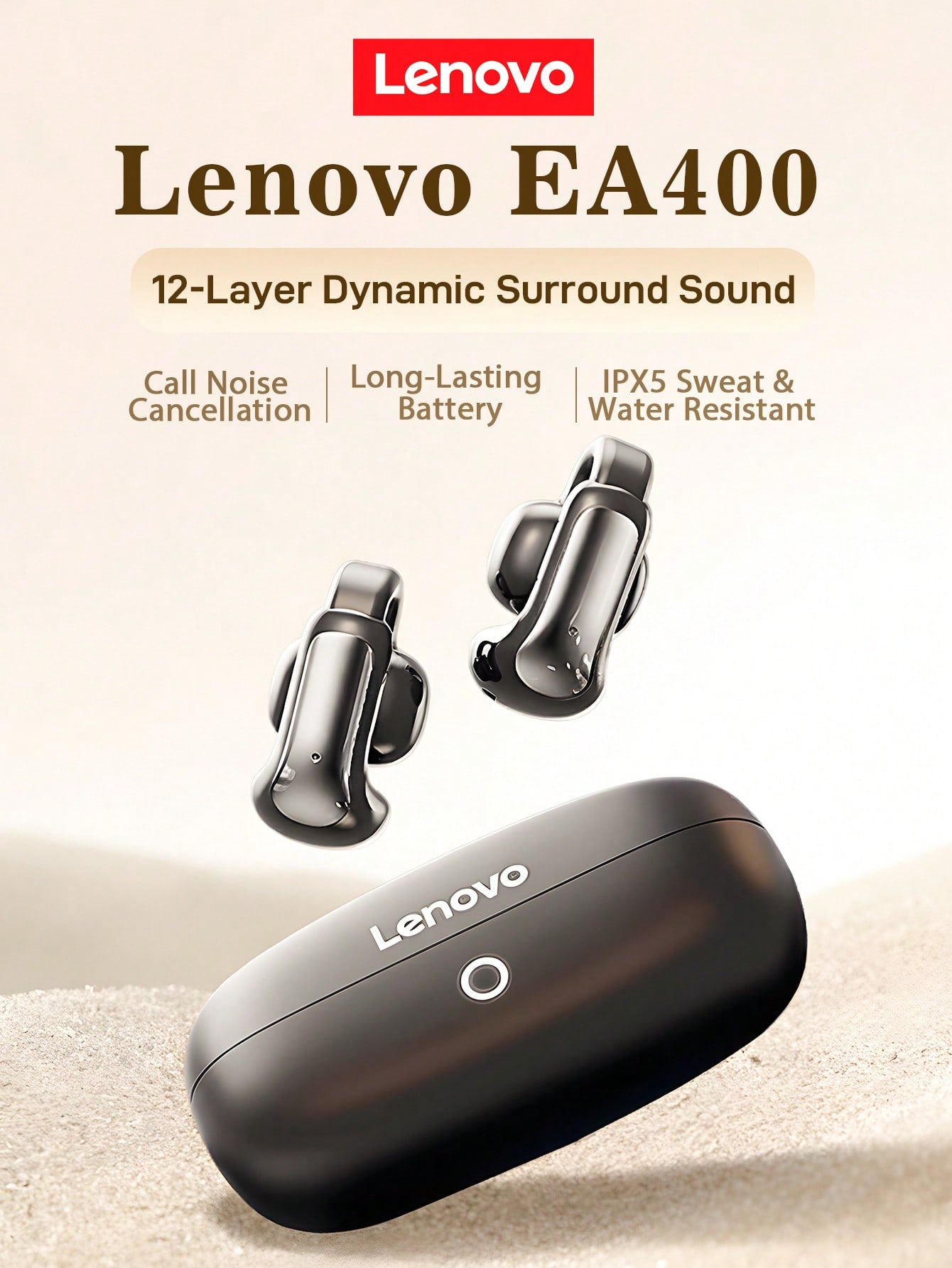 1773132857d1a57b661a7e8d282065bc1d004af8d6.jpg Lenovo EA400-5.4 Bluetooth Earphones: Bone Conduction Clip Design, Ultra-Long Battery Life, IPX5 Waterproof & Sweatproof, ENC Smart Call Noise Cancellation, Bone Conduction Wireless Earphones, Open-Ear Design, Comfortable For Long-Term Wear - Image 2