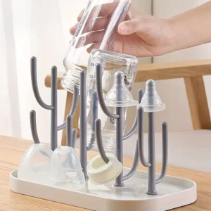 Baby Bottle Drying Rack — Tree-Shaped with Dust Cover