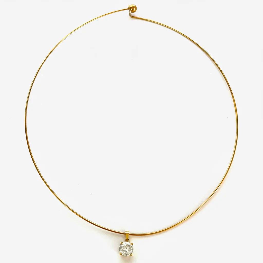 18K Gold Zirconia Choker — Waterproof Stainless Steel - Image 2