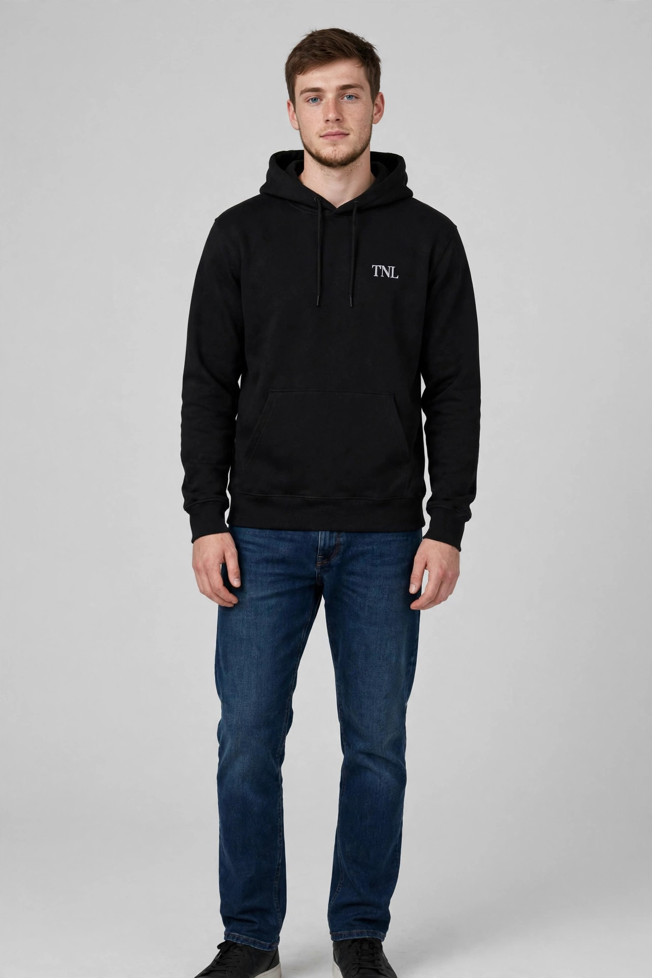 TNL Classic Hoodie in black on model
